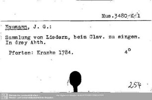 Naumann, Johann Gottlieb, Sammlung