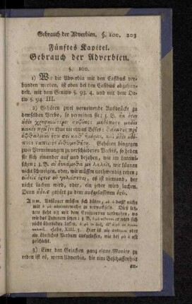 Fünftes Kapitel. Gebrauch der Adverbien.