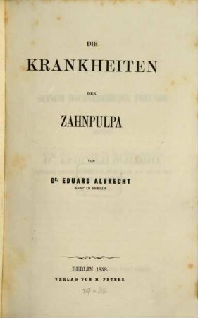 Die Krankheiten der Zahnpulpa