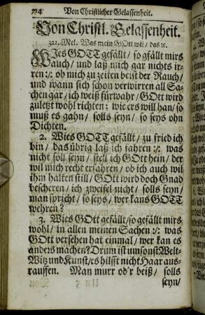 Von Christl. Gelassenheit.
