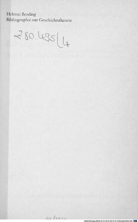 Bibliographie zur Geschichtstheorie