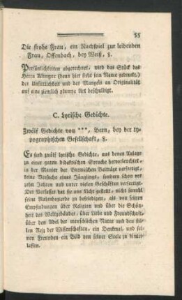 C. Lyrische Gedichte