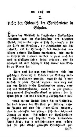 Ueber den Gebrauch der Sprüchwörter in Schulen
