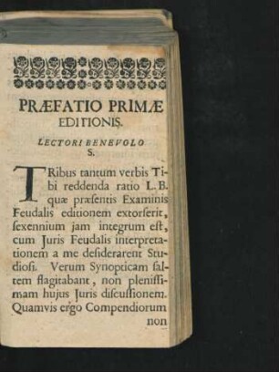 Praefatio Primae Editionis.