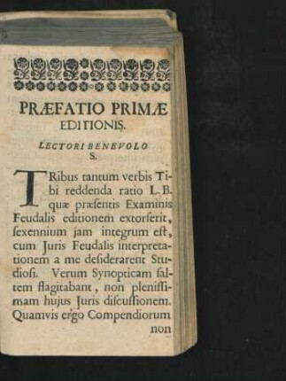Praefatio Primae Editionis.