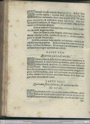 Caput XXII [XXIII]. Quartus pariendi modus