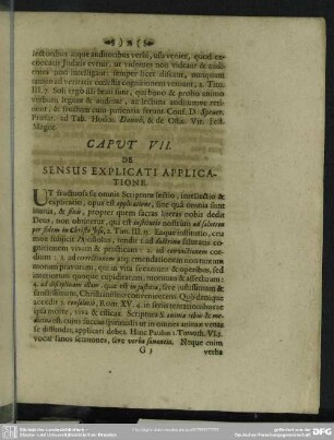 Caput VII. De Sensus Explicati Applicatione
