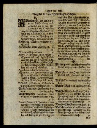 Register der merckwürdigen Sachen