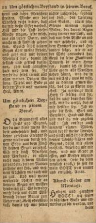 Um göttlichen Beystand in seinem Beruf