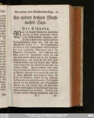 Am andern heiligen Weyhnachts-Tage.
