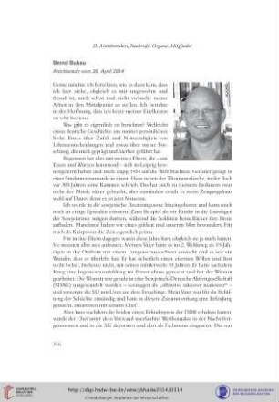 Bernd Bukau : Antrittsrede vom 26. April 2014