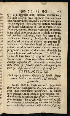 111-121, Instructio XII.