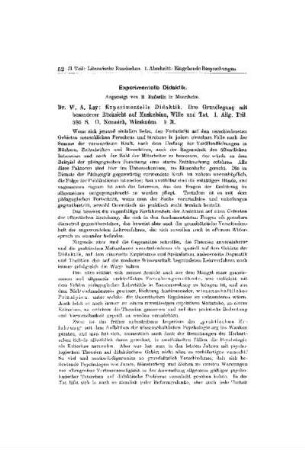 Experimentelle Didaktik