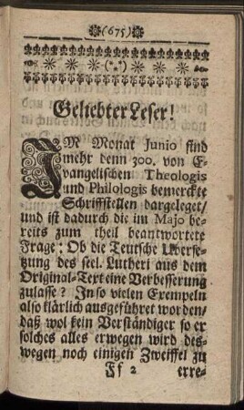 Geliebter Leser