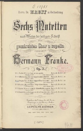 No. 3: Psalm 73, 25, 26 : Herr! Wenn ich nur dich habe