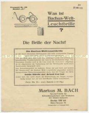 Was ist Bachus "Welt" Leuchtbrille ?