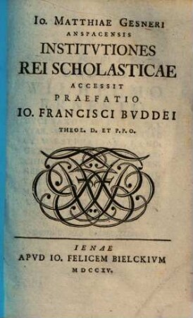 Institutiones rei scholasticae