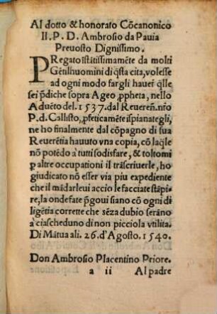 Expositione di Ageo profeta