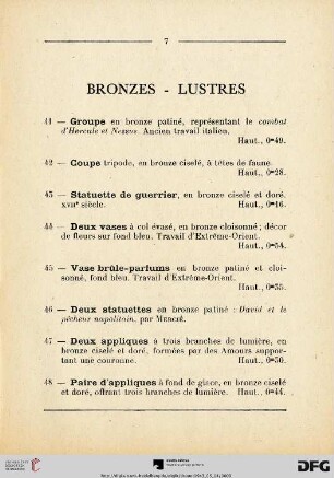 Bronzes Lustres (Nr. 41-52)