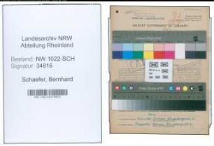 Entnazifizierung Bernhard Schaefer , geb. 11.01.1901 (Schlosser)