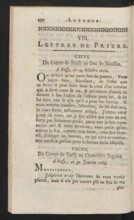 VIII. Lettres De Prière.