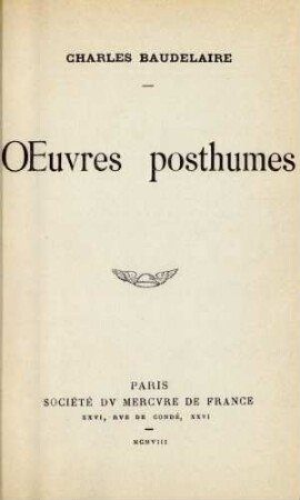 Œuvres posthumes