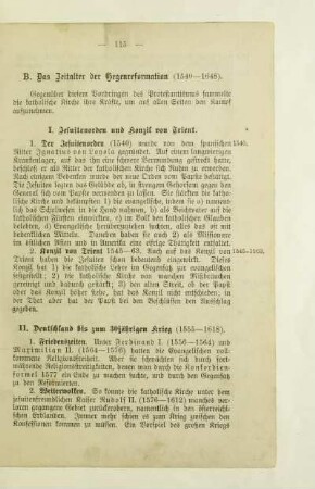 B. Das Zeitalter der Gegenreformation (1540 - 1648)