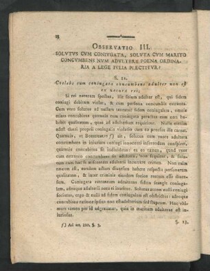 Observatio III. Solutus Cum Coniugata, Soluta Cum Marito Concumbens num ...