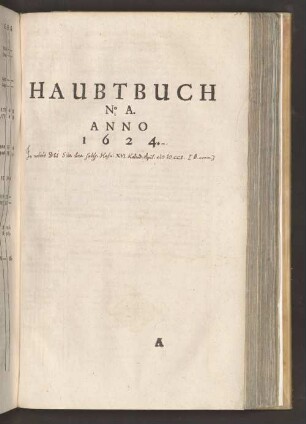 Haubtbuch No. A. Anno 1624.