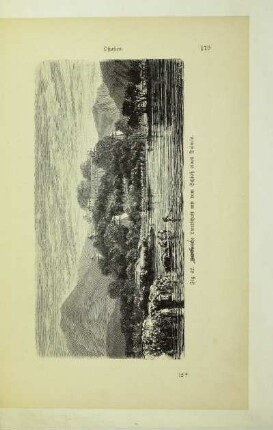 Japanische Landschaft mit dem Schloß eines Daimio