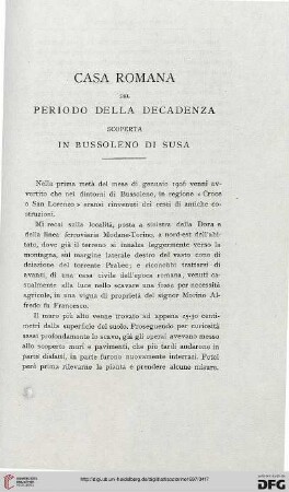 7: Casa romana del periodo della decadenza scoperta in Bussoleno di Susa