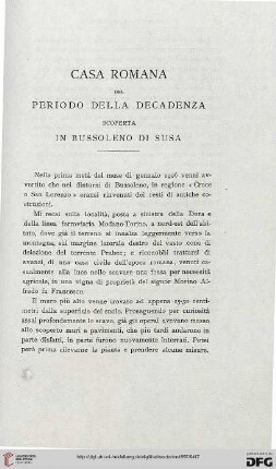 7: Casa romana del periodo della decadenza scoperta in Bussoleno di Susa