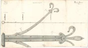 Leimbach, Karl; Emertsham; Pfarrkirche - Sakristeitür - Band (Teilansicht, Querschnitte)