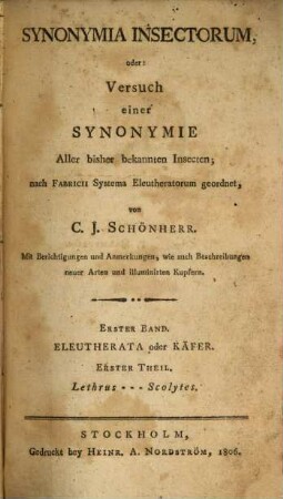 Synonymia insectorum