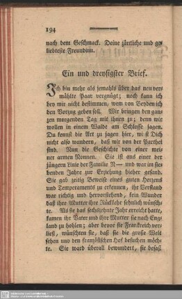 Ein und dreysigster Brief