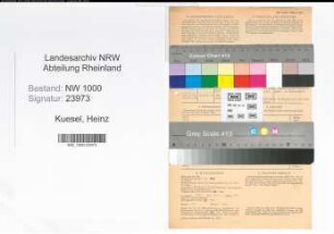 Entnazifizierung Heinz Kuesel, geb. 27.04.1912 (Kaufmann)