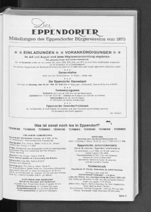 Einladungen Vorankündigungen