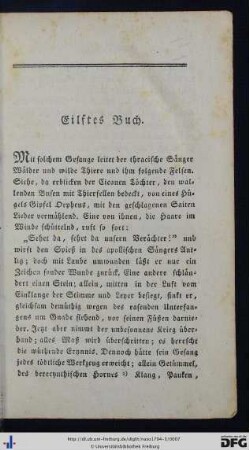 Eilftes Buch.