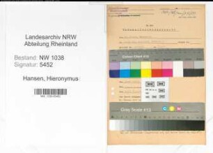 Entnazifizierung Hieronymus Hansen , geb. 12.10.1915 (Arzt)