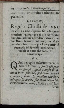 Caput IV. Regula Christi de Uno Necessario, ...