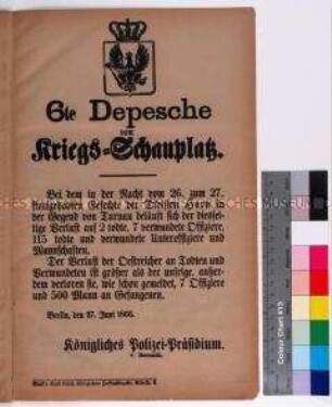 6. Depesche vom Kriegsschauplatz; Berlin, 27. Juni 1866