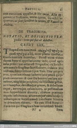 Caput XXX. De Tragoedia. Notatio, Et Definitio Tragoediae: item qui fiat ut delectet