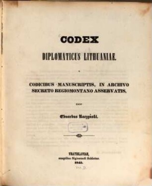 Codex diplomaticus Lithuaniae