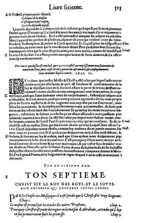 Ton Septieme. Christ Est Le Roy Des Roys, Et Le Souverain Empereur Qui Gouverne Toutes Choses.
