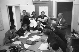 Bekanntgabe der Zwischenergebnisse zur Landtagswahl Baden-Württemberg 1968