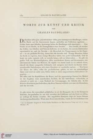 Worte zur Kunst und Kritik