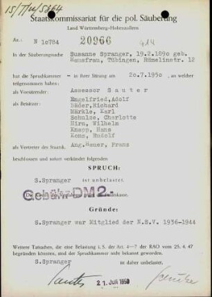 Spranger, Susanne