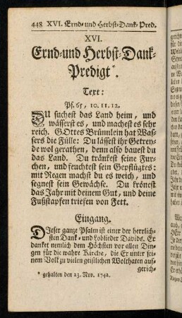 448-465, XVI. Ernd- und Herbst-Dank-Predigt