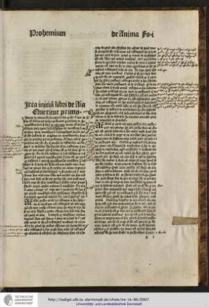 [C]irca initium libri de anima queritur primo utrum de anima sit scientia, dicendum quod sic...