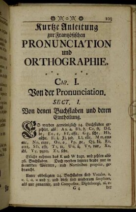 Kurtze Anleitung zur Frantzösischen Pronunciation und Orthographie.